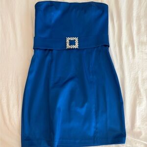 Amanda Uprichard Royal Blue Strapless Dress